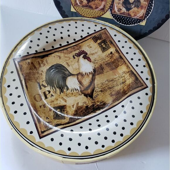 NIB Sakura Retro Rooster Plates - Picture 2 of 6